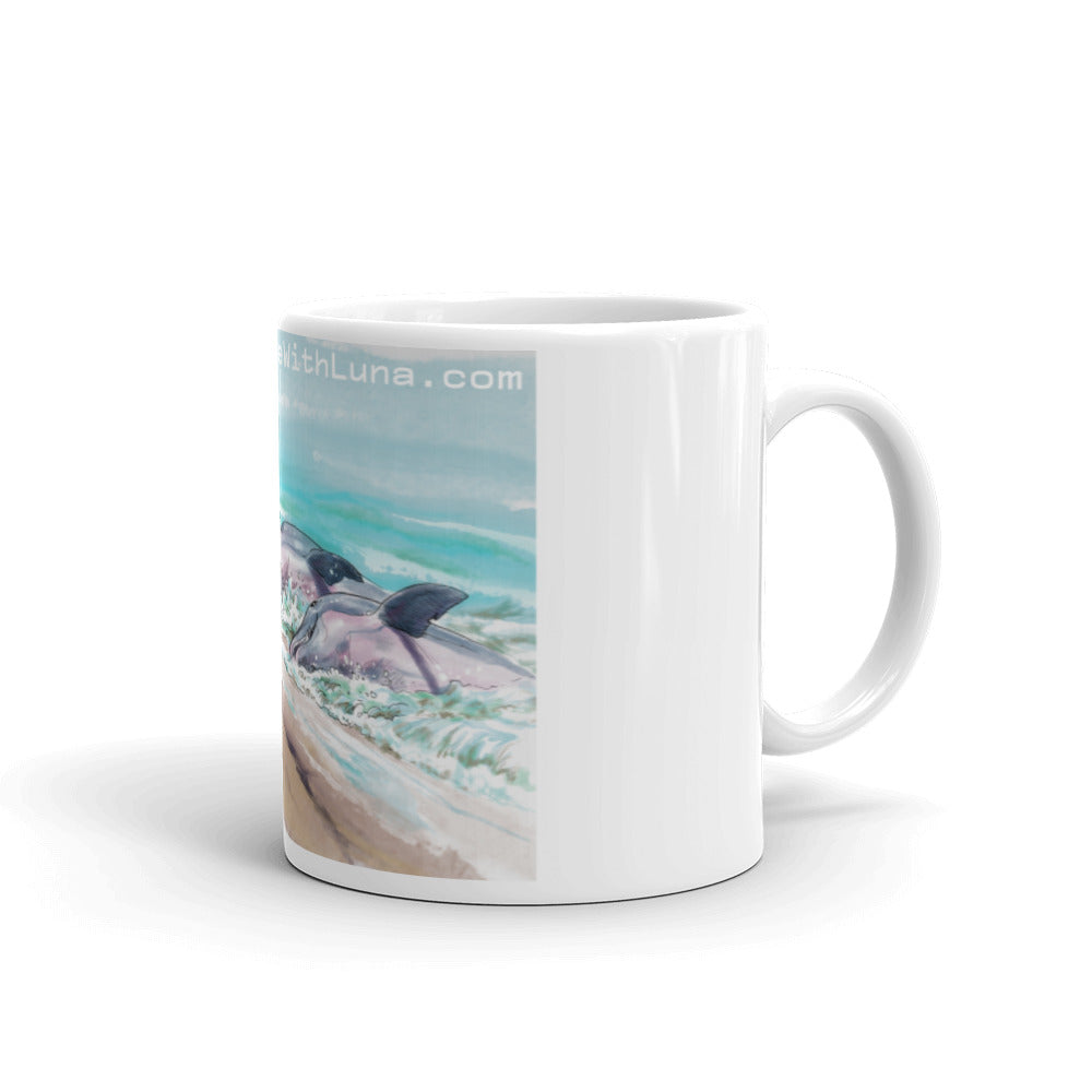 "Pelican Mooch" White glossy mug